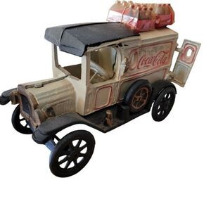 Vintage Coca Cola Cast Wagon delivery truck vtg antique retro red bottles wheels